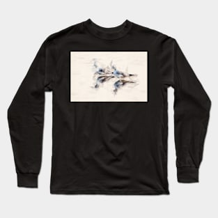 Gull Duo Watercolor Portrait Long Sleeve T-Shirt